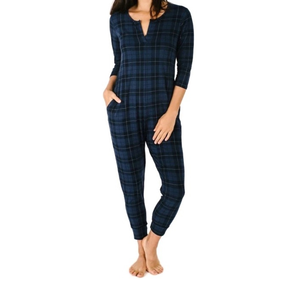 Smash + Tess | The Present in Plaid Henley Romper Size S‎